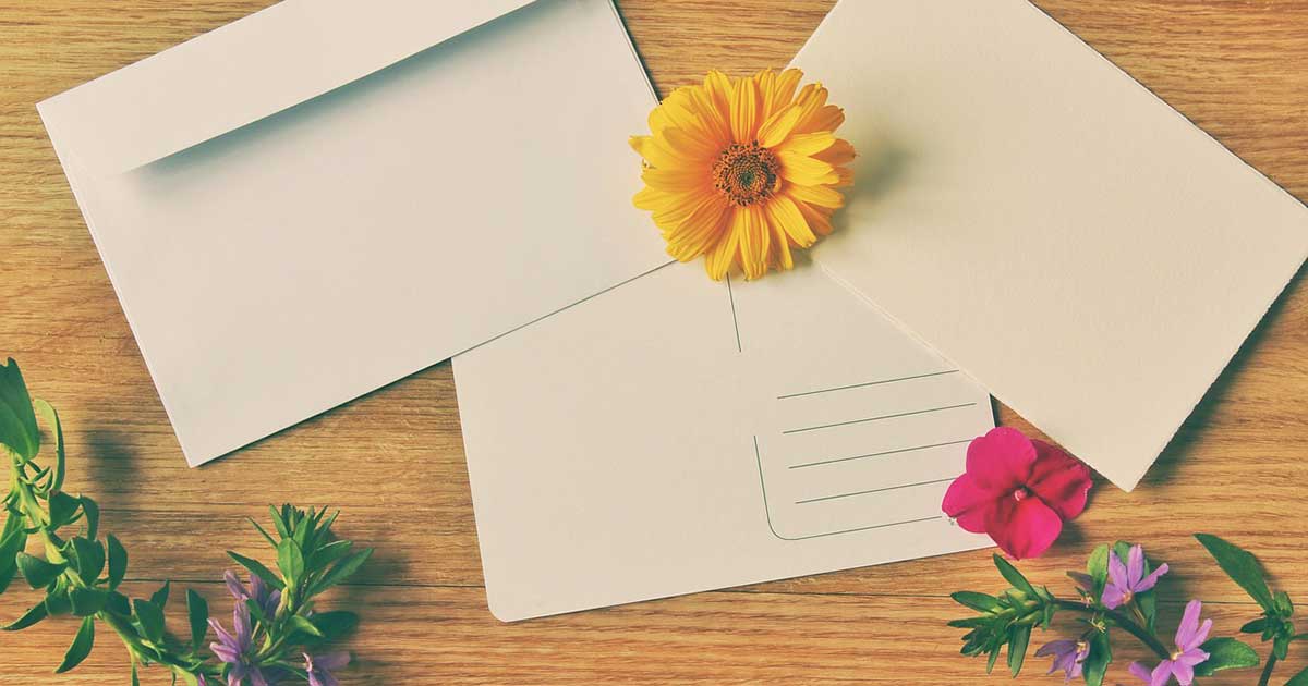 Bild zeigt Postkarte Briefumschlag Vintage