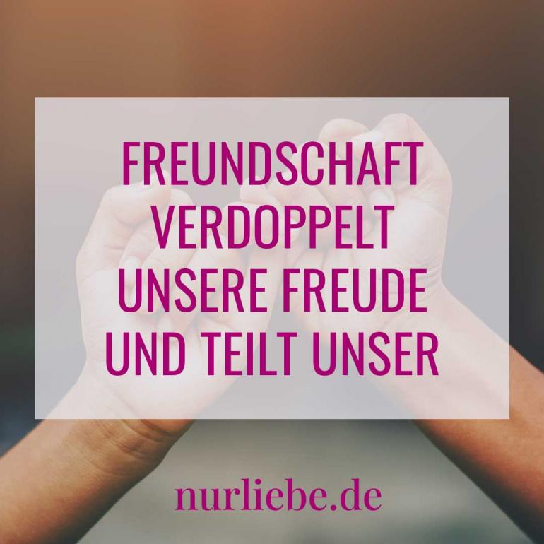 Bild zeigt Freundschaftsspruch - Freundschaft verdoppelt unsere Freude und teilt unser Leid