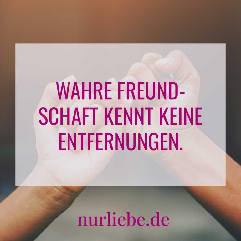 Bild zeigt Freundschaftsspruch - Wahre Freundschaft kennt keine Entfernungen