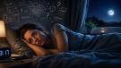 Frau liegt nachts wach im Bett und grübelt – Sinnbild für Stress und stressbedingte Schlafstörungen